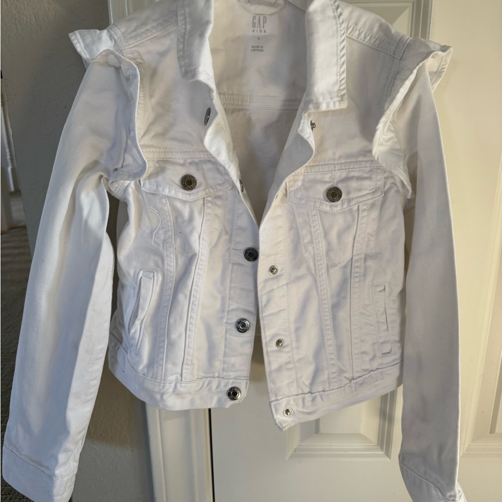 GAP Girls L White Denim Jacket - NWT